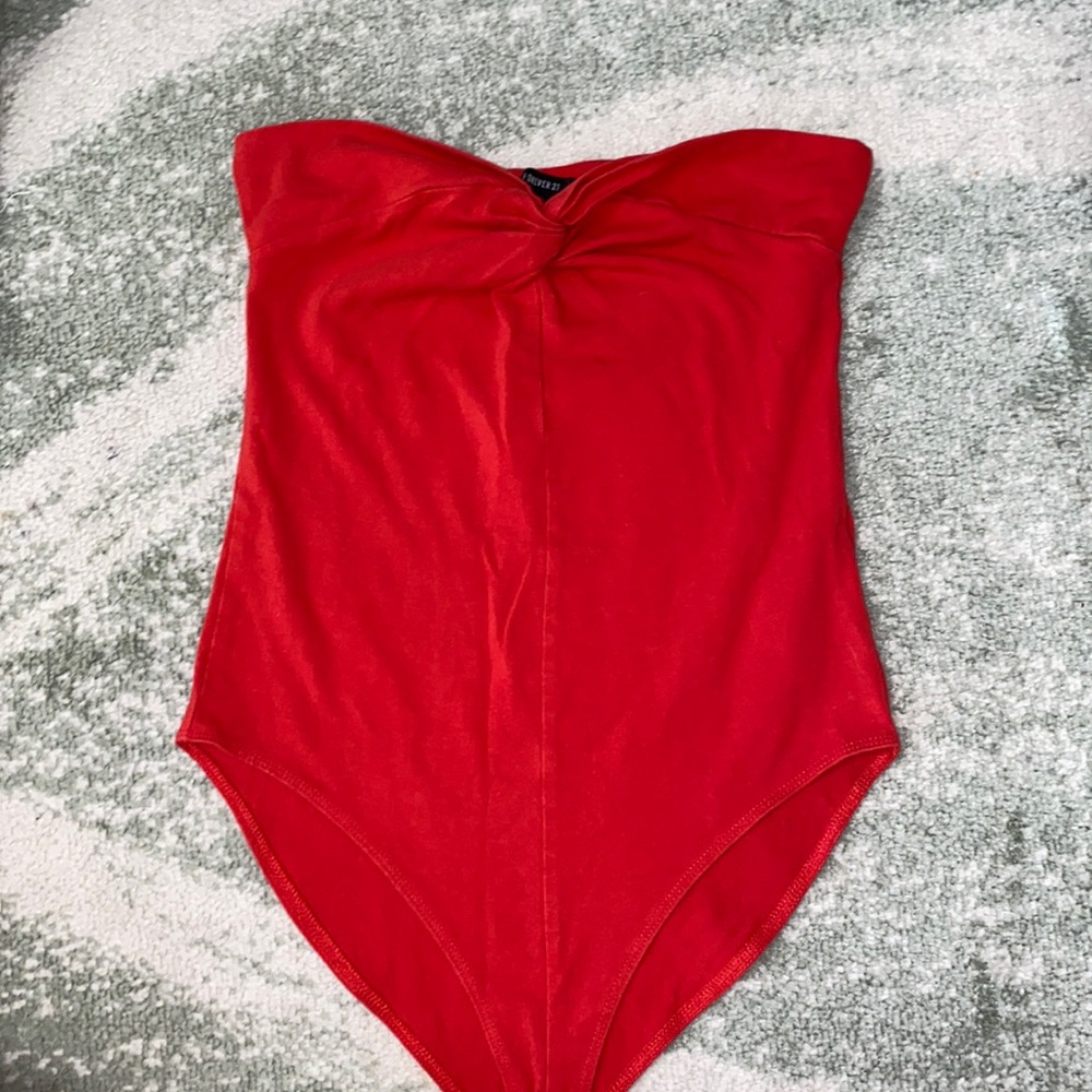 SOLD Strapless red bodysuit NWOT